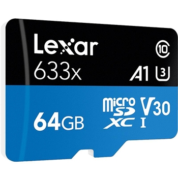 雷克沙（Lexar）UHS-I U3 V30 A1 TF卡 64GB（單位：個）